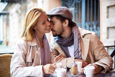 Romantic Couple in Cafe